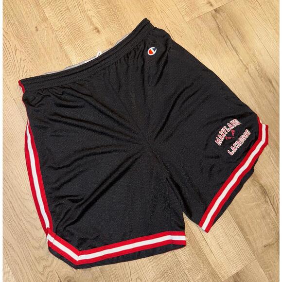 Champion Maryland Lacrosse Red Mesh Shorts Rare Sz LG Vintage Y2K - Picture 1 of 4